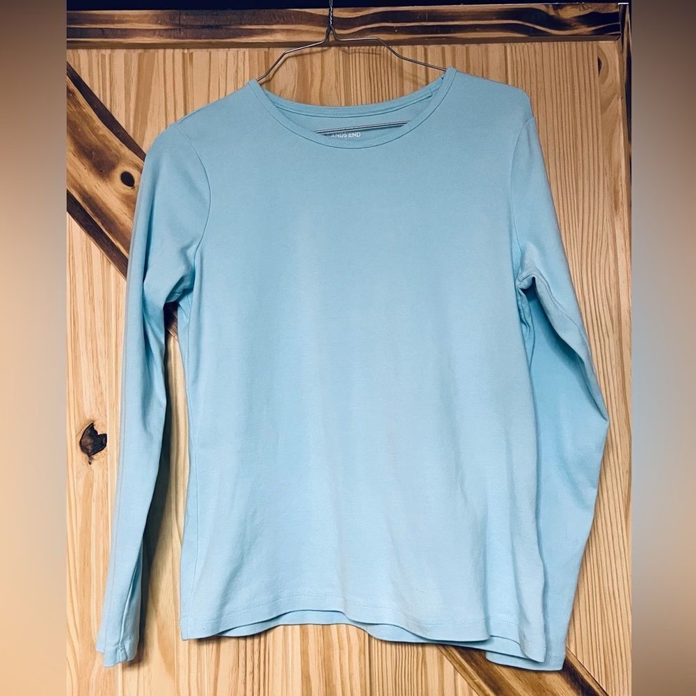 Lands End L/S Crewneck T Sirt Blue SP
